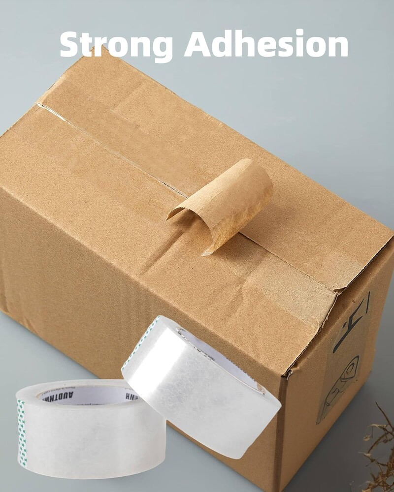 2 ролки Опаковъчна лента Прозрачна лента Нетоксична акрилна лепилна лента Опаковъчен инструмент Направи си сам Училищен офис Домашна опаковка Изрезка