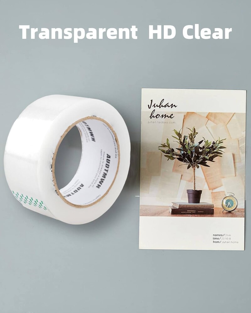 2 ролки Опаковъчна лента Прозрачна лента Нетоксична акрилна лепилна лента Опаковъчен инструмент Направи си сам Училищен офис Домашна опаковка Изрезка