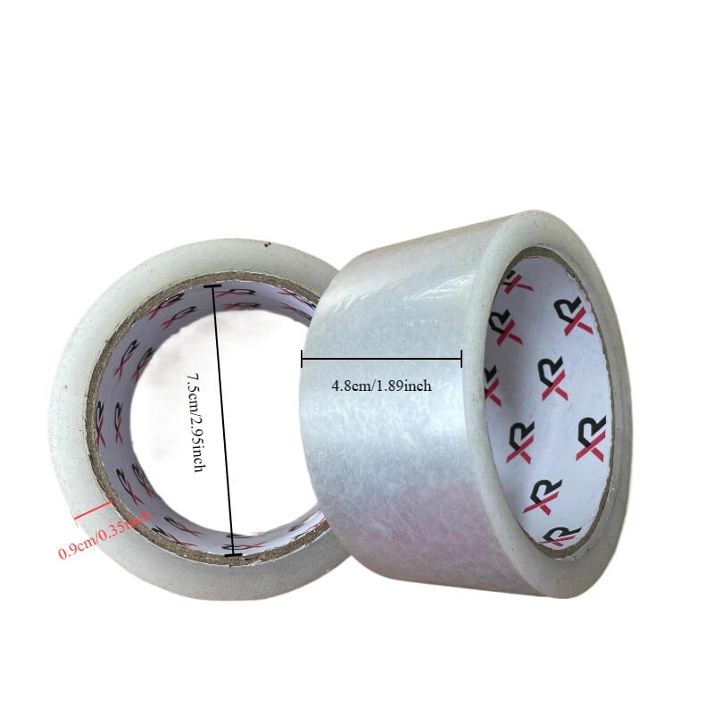 2 ролки Опаковъчна лента Прозрачна лента Нетоксична акрилна лепилна лента Опаковъчен инструмент Направи си сам Училищен офис Домашна опаковка Изрезка