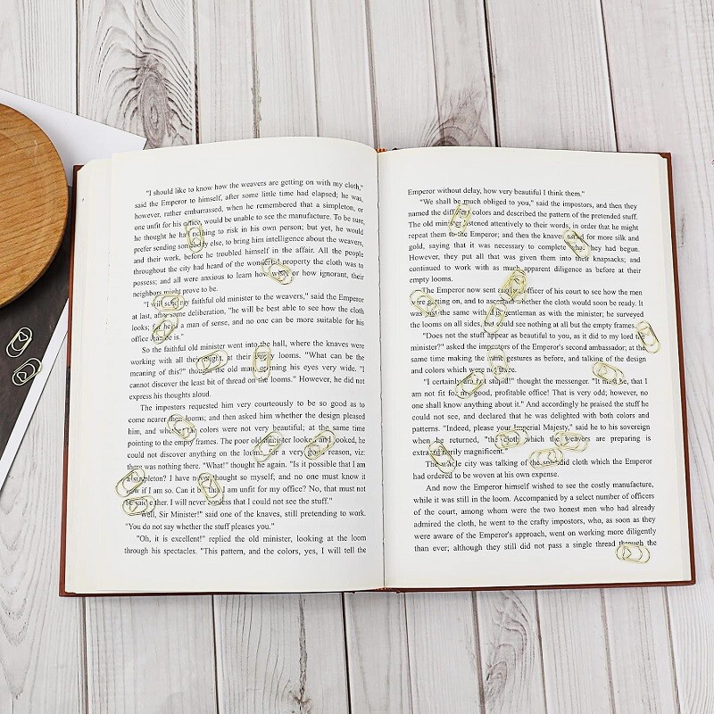 120Pcs/Box 20mm Mini Bookmark Zlatna Boja Heart Clip Knjižna oznaka Metalne kopče za papir Stezaljka za vezivo Uredski pribor