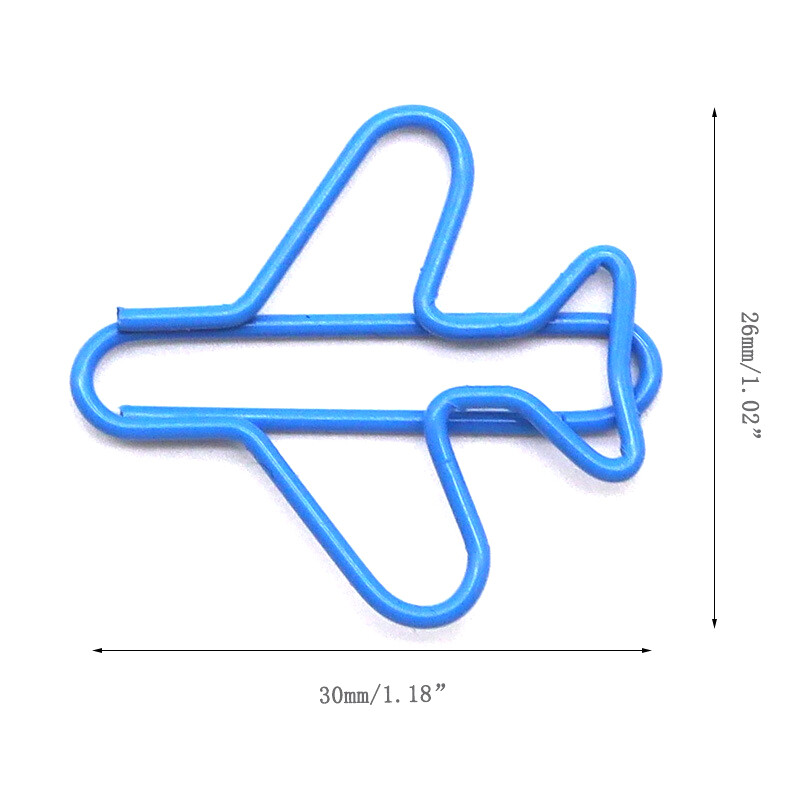 10 tk Järjehoidja klamber lennukikujuline kirjaklamber Loominguline roostekindel dokumendi korrastamine failiklamber Loomingulised ebakorrapärased failikaustad