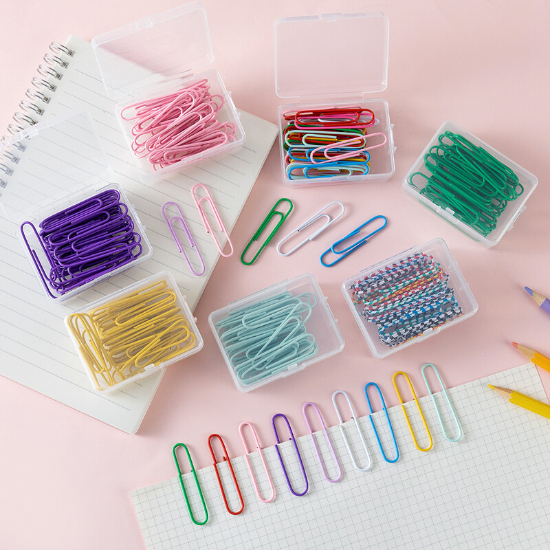 50 bucăți agrafe metalice vibrante pentru hârtie - Semne de carte durabile și elegante pentru note pentru birou, școală și casă - Organizator versatil de documente
