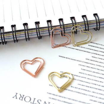 50 τμχ/σετ Κλιπς Heart Metal Paper Clip Binder Clip Μίνι σελιδοδείκτης βιβλιοδεσίας Σημείωση Διακόσμηση γραφικής ύλης Σχολική βιβλιοδεσία προμήθειες γραφείου