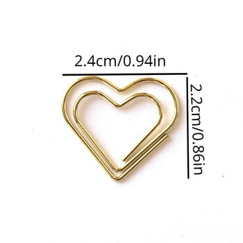 50 τμχ/σετ Κλιπς Heart Metal Paper Clip Binder Clip Μίνι σελιδοδείκτης βιβλιοδεσίας Σημείωση Διακόσμηση γραφικής ύλης Σχολική βιβλιοδεσία προμήθειες γραφείου