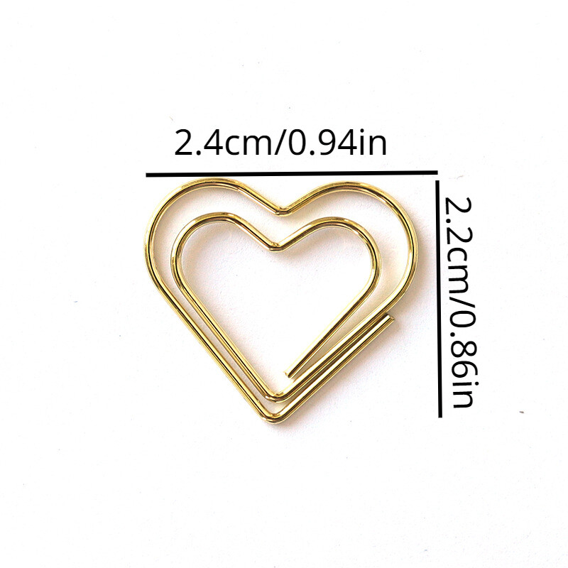 50 buc/set Inimă Metal Agrafe pentru hârtie Binder Clip Mini Semn de carte BindingNote Decor Papetarie Scoala Birou Legături