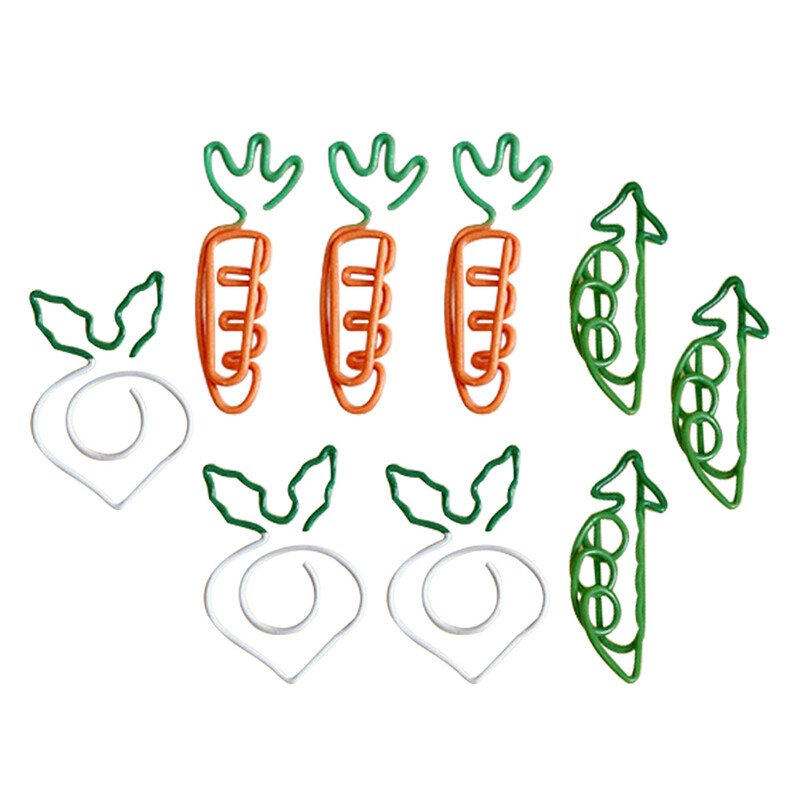 9 tk. Kaunistuseks hiiglaslik porgand-kirjaklamber, õpilastele mõeldud lapseklambrid, uudsus metallist dokumentide väikeste kirjaklambrite jaoks