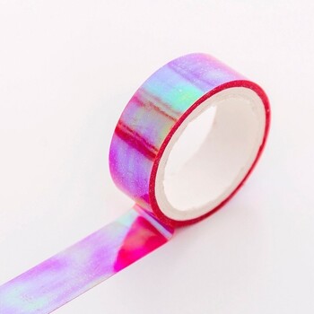 5m Laser Glitter Washi Tape Διακοσμητική αυτοκόλλητη κάλυψη Scrapbooking άλμπουμ κοριτσιών Stationery Tape αυτοκόλλητα χαρτικά φωτογραφία Ημερολόγιο