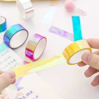 5m Laser Glitter Washi Tape Διακοσμητική αυτοκόλλητη κάλυψη Scrapbooking άλμπουμ κοριτσιών Stationery Tape αυτοκόλλητα χαρτικά φωτογραφία Ημερολόγιο