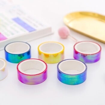 5m Laser Glitter Washi Tape Διακοσμητική αυτοκόλλητη κάλυψη Scrapbooking άλμπουμ κοριτσιών Stationery Tape αυτοκόλλητα χαρτικά φωτογραφία Ημερολόγιο