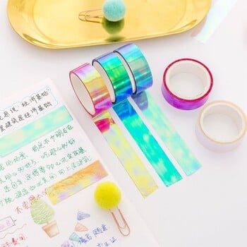 5m Laser Glitter Washi Tape Διακοσμητική αυτοκόλλητη κάλυψη Scrapbooking άλμπουμ κοριτσιών Stationery Tape αυτοκόλλητα χαρτικά φωτογραφία Ημερολόγιο