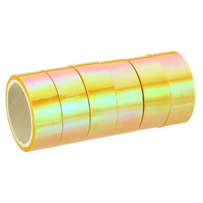 6 rull 15 mm x 5 m metalliseeritud teip Isekleepuv holograafiline foolium peegel metallist maskeerimiskleebis kaunistus scrapbooking maalriteip