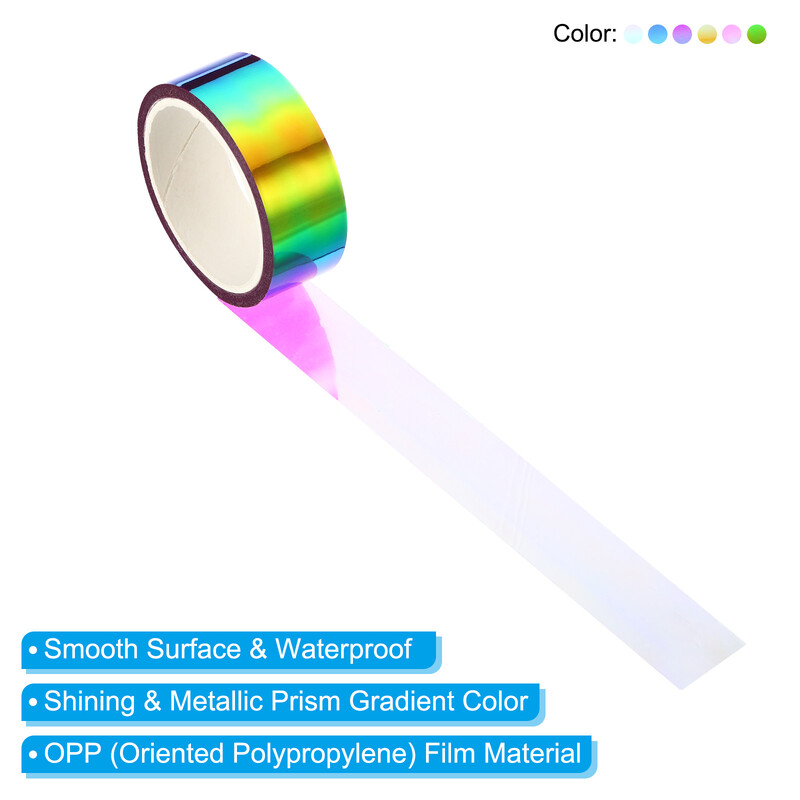 6 rull 15 mm x 5 m metalliseeritud teip Isekleepuv holograafiline foolium peegel metallist maskeerimiskleebis kaunistus scrapbooking maalriteip