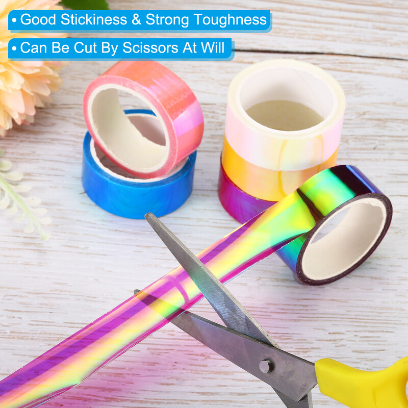 6 rull 15 mm x 5 m metalliseeritud teip Isekleepuv holograafiline foolium peegel metallist maskeerimiskleebis kaunistus scrapbooking maalriteip