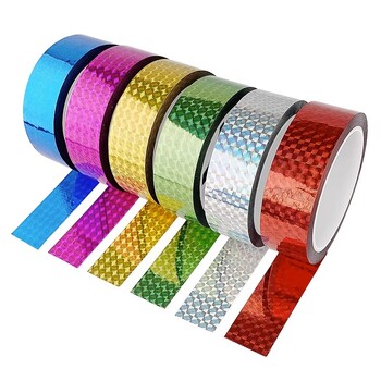 Gold Tape Powder, Flash Tape Laser, Bright Color Tape, Συσκευασία δώρου Diy Διακοσμητική Ανακλαστική Ταινία