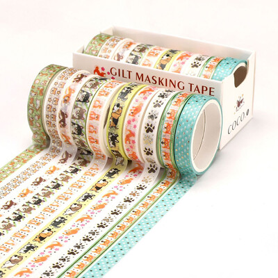 10 ролки Stars Washi Tape Декоративна самозалепваща лента Училищни дневници Консумативи Златно фолио Скрапбукинг Kawaii Канцеларски материали Маскираща лента