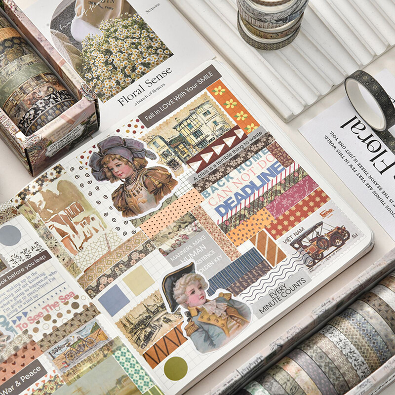 Retro Washi Tape 20 Rolls Scrapbooking Supplies Washitape Χαρτικά Cinta Adhesiva Decorativa Σχολικά Προμήθειες Ταινία κάλυψης