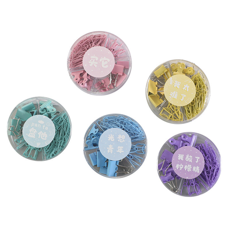 Värviline pika sabaklambri multifunktsionaalne kombineeritud komplekt kirjatarbed Dovetail Clip Kontoritarbed Metallklambriga kirjaklambri tihvt