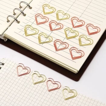 50 τεμ./συσκευασία Hearts Metal Clips Mini Papers Binder Clip Σελιδοδείκτης Βιβλιοδετικό Βιβλίο Διακόσμηση σημειωματάριων Χαρτικά Σχολικά βιβλιοδεσία