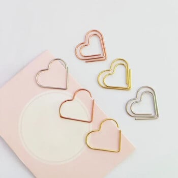 50 τεμ./συσκευασία Hearts Metal Clips Mini Papers Binder Clip Σελιδοδείκτης Βιβλιοδετικό Βιβλίο Διακόσμηση σημειωματάριων Χαρτικά Σχολικά βιβλιοδεσία