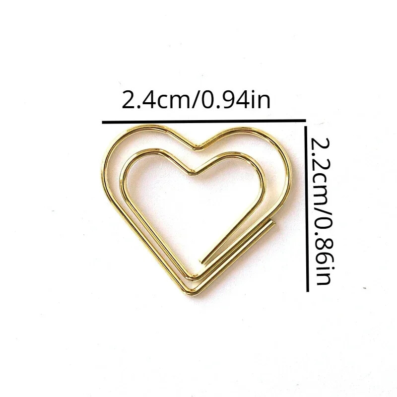 50 buc./pachet Inimioare Agrafe Metal Mini Hârtii Liant Clip Semn de carte Legare de cărți Notebook Decor Papetarie Materiale de legare școlară