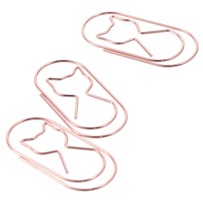 20 KOM. Spajalice za papir od ružičastog zlata Izdržljivi metalni veliki registratori Stezaljke za datoteke u obliku mačke Oznaka