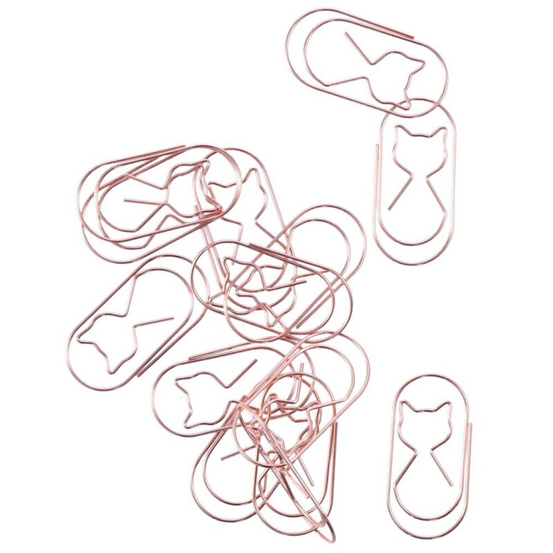 20 KOM. Spajalice za papir od ružičastog zlata Izdržljivi metalni veliki registratori Stezaljke za datoteke u obliku mačke Oznaka