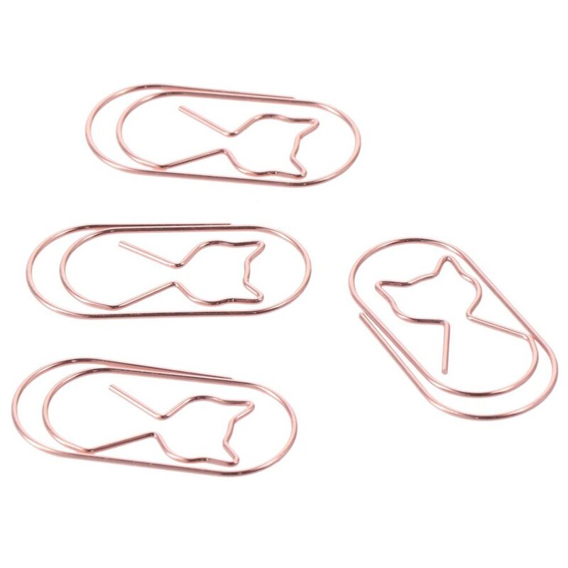20 KOM. Spajalice za papir od ružičastog zlata Izdržljivi metalni veliki registratori Stezaljke za datoteke u obliku mačke Oznaka