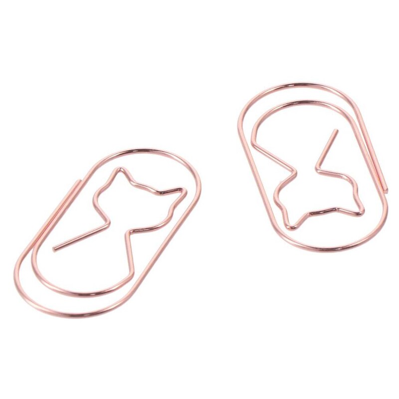 20 KOM. Spajalice za papir od ružičastog zlata Izdržljivi metalni veliki registratori Stezaljke za datoteke u obliku mačke Oznaka