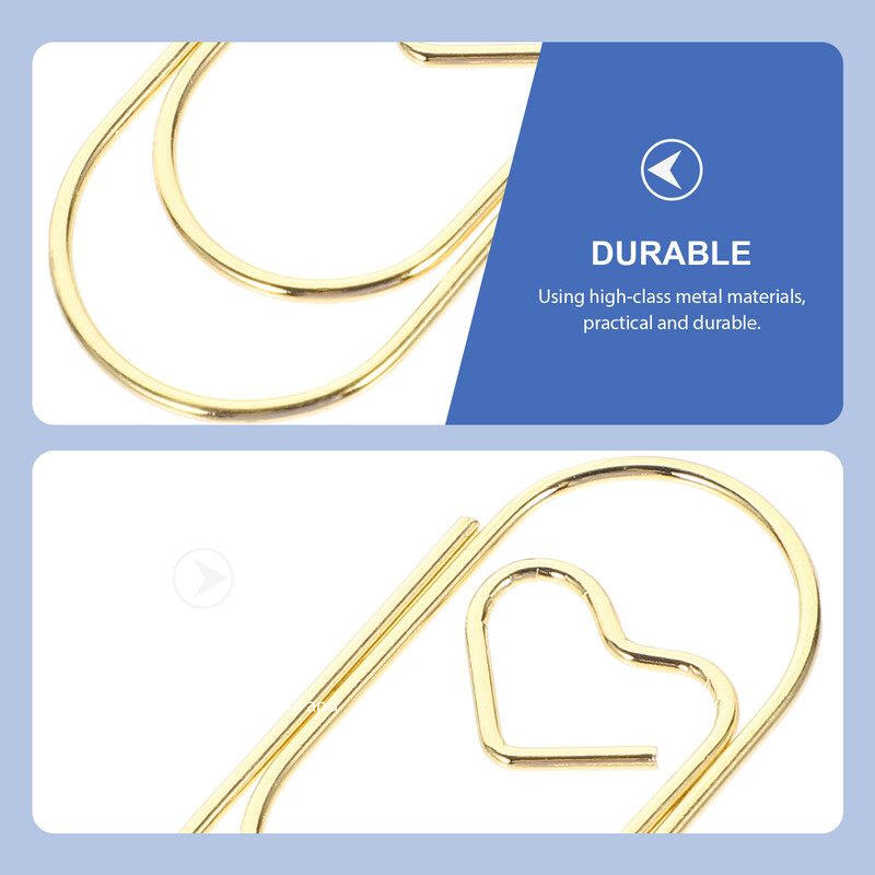 100 tk. Südame kirjaklambrid Mitmevärvilised failid Kirjaklambrid Raamatu lugemine Väikeste dokumentide lugemine Heegeldatud Mini Kudumiskontor