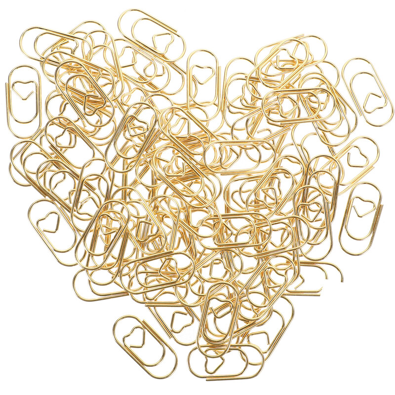 100 tk. Südame kirjaklambrid Mitmevärvilised failid Kirjaklambrid Raamatu lugemine Väikeste dokumentide lugemine Heegeldatud Mini Kudumiskontor