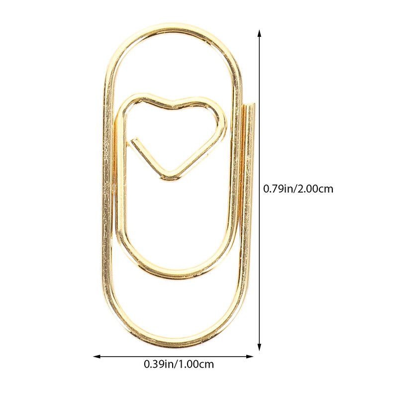 100 tk. Südame kirjaklambrid Mitmevärvilised failid Kirjaklambrid Raamatu lugemine Väikeste dokumentide lugemine Heegeldatud Mini Kudumiskontor