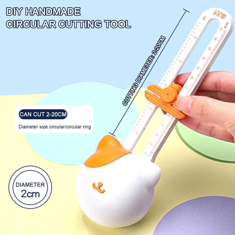 Хартиена карта Снимка Кръгъл нож за хартия Safe Cute Kitty 360° Ротационен кръгов нож Направи си сам Занаяти Кръгъл режещ инструмент Консумативи за рязане