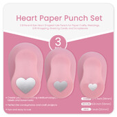 3tk Heart Punch Set, 3/8 tolli, 5/8 tolli, 1 tolli Heart Hole Punch komplekt scrapbooking, kaartide valmistamiseks, isetegemise fotoalbumid, kinkesildid