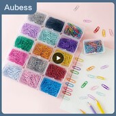 Dėžutė Spalvotos sąvaržėlės Metalinės sąvaržėlės Atmintinės Žymės Kanceliarinės prekės Biuro reikmenys Mokyklinės reikmenys Ilgis 18mm/50mm