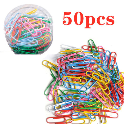 50 komada šarenih spajalica za papir Metalne oznake Knjižna oznaka znak naljepnica Papirnate spajalice za držač karata Pribadače školski uredski pribor