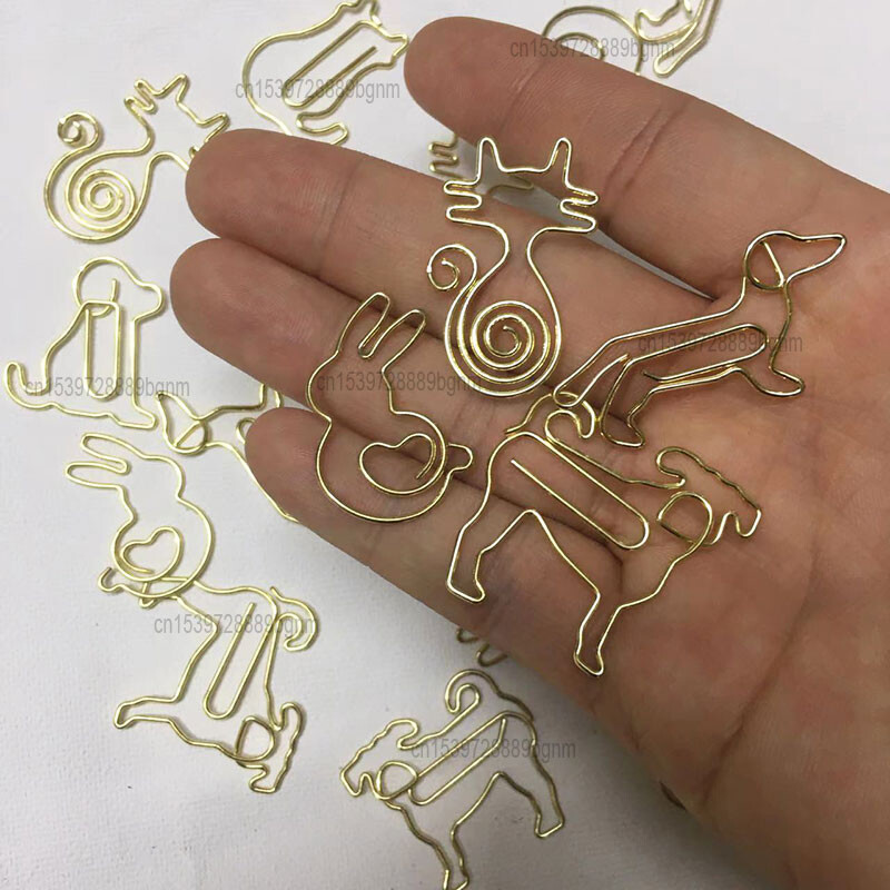 Mini spajalice od 30 komada različitog oblika Metalne spajalice za oznake Set fotografija Ulaznica Pribor za pisanje Pribor Zlatna boja