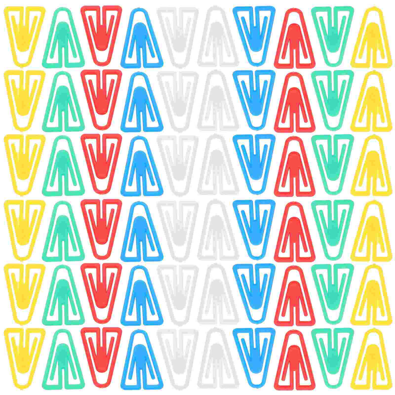 100 kom. Trokutaste spajalice za papir Male kopče Uredski materijal Male višenamjenske spajalice za papir Stolni praktični plastični dodaci