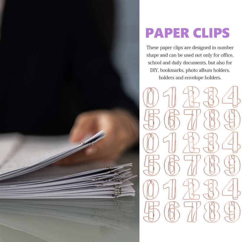 30 buc. Agrafe metalice pentru hârtie Agrafe convenabile pentru hârtie Agrafe pentru hârtie pentru documente Agrafe pentru hârtie în formă de număr