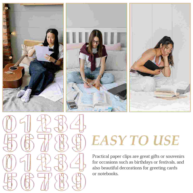 30 buc. Agrafe metalice pentru hârtie Agrafe convenabile pentru hârtie Agrafe pentru hârtie pentru documente Agrafe pentru hârtie în formă de număr