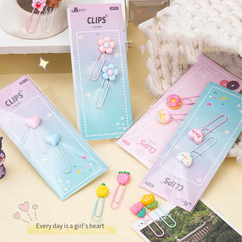 Kawaii Забавна форма Скрепка за хартия Творческа карикатура Скрепка за хартия Учене Подвързване Офис консумативи Отметка за ученик