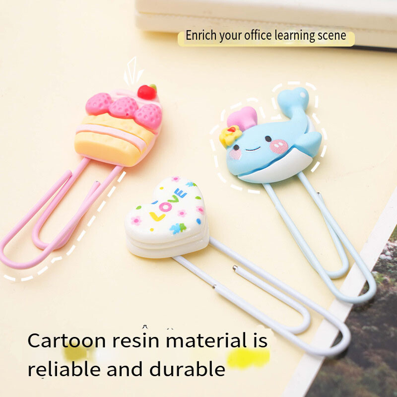 Kawaii Забавна форма Скрепка за хартия Творческа карикатура Скрепка за хартия Учене Подвързване Офис консумативи Отметка за ученик