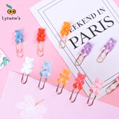 2 bucăți ursuleț drăguț metal agrafă pentru birou, rechizite școlare, papetărie, foto decorative, cadou Kawaii, suport pentru organizator de desene animate, marcaj