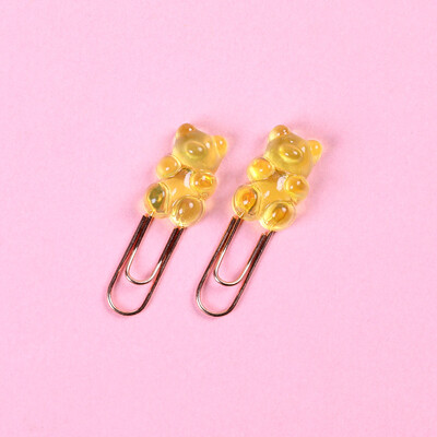 2 bucăți ursuleț drăguț metal agrafă pentru birou, rechizite școlare, papetărie, foto decorative, cadou Kawaii, suport pentru organizator de desene animate, marcaj