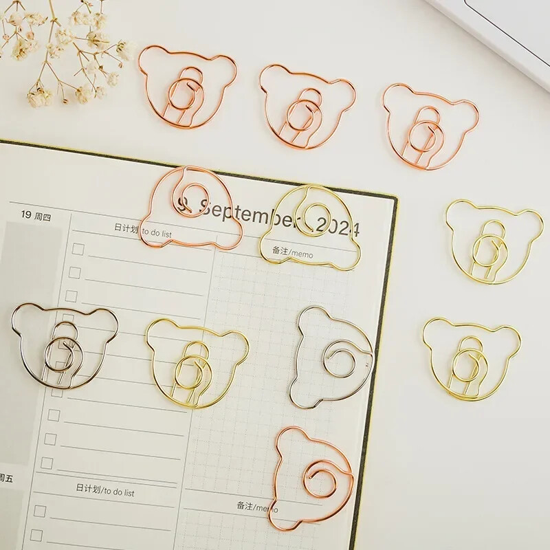 10 tk Kawaii karu kirjaklambrid armsad minijärjehoidjad piletid fotoköiteklambrid failiklambrid lapiklambrid kontoriköitmistarbed