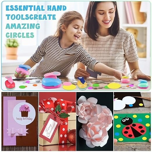 8/16/25mm Perforatoare cerc de culoare aleatorie Perforatoare de gofrare DIY Mașină pentru albume de albume de tăiere a hârtiei Poanson de tăiere rotunjită