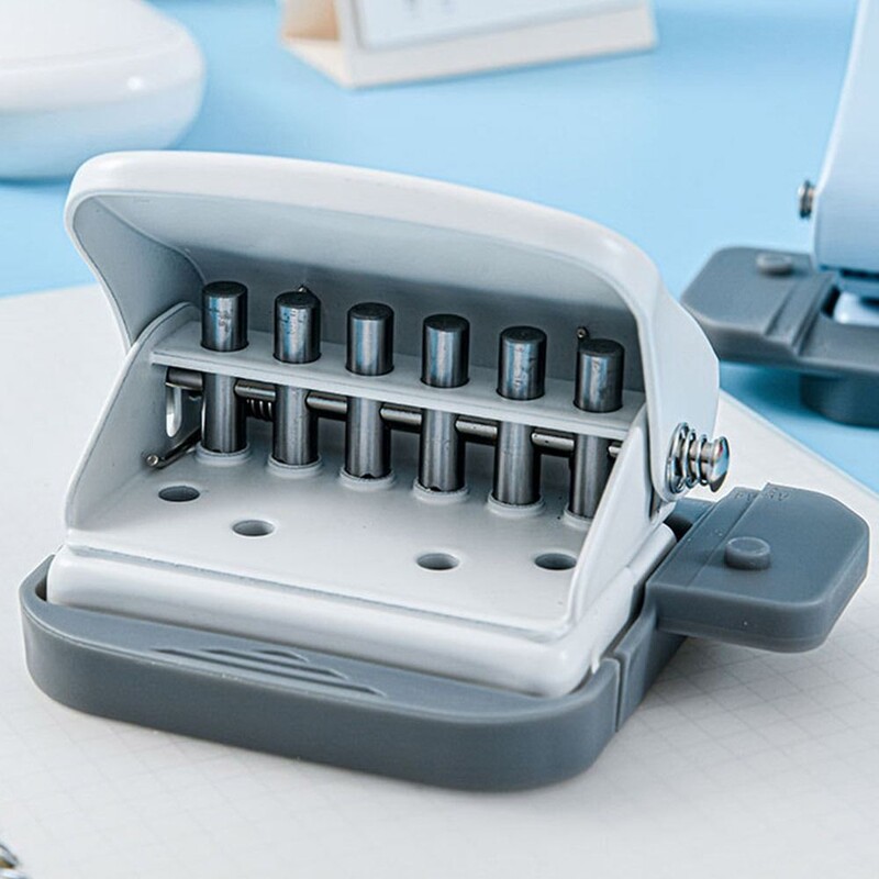 6 skylių 6 skylių popieriaus perforatorius, skirtas A4 A5 B5 popieriniam nešiojamajam kompiuteriui Scrapbooking Įrišimas Apvalus skylių perforatorius Darbą taupantis vadovas