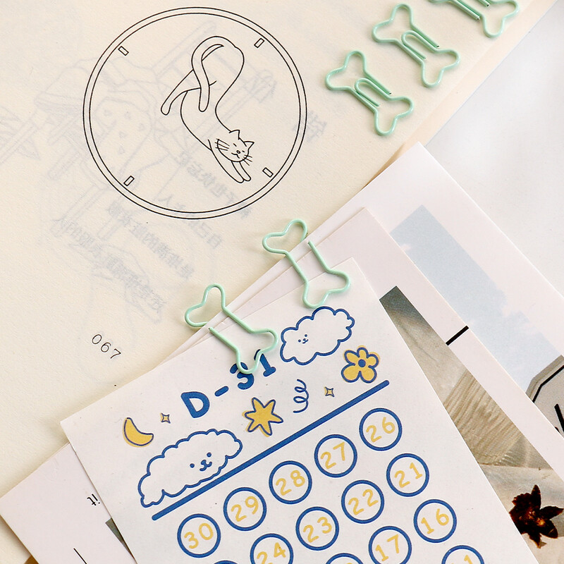 50 vnt / maišelis mini kaulinis popieriaus segtukas Žymeklis segtuvas Biuro priedai popieriaus segtukai Patchwork Clip H0481