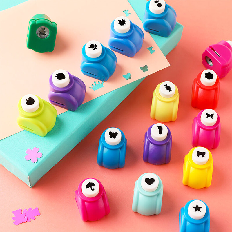 Mini Scrapbook Punches Rankų darbo pjaustytuvai, kortelių amatai, spausdinimas „pasidaryk pats“ su gėlių popieriumi, rankdarbių perforavimo skylių perforatoriaus forma