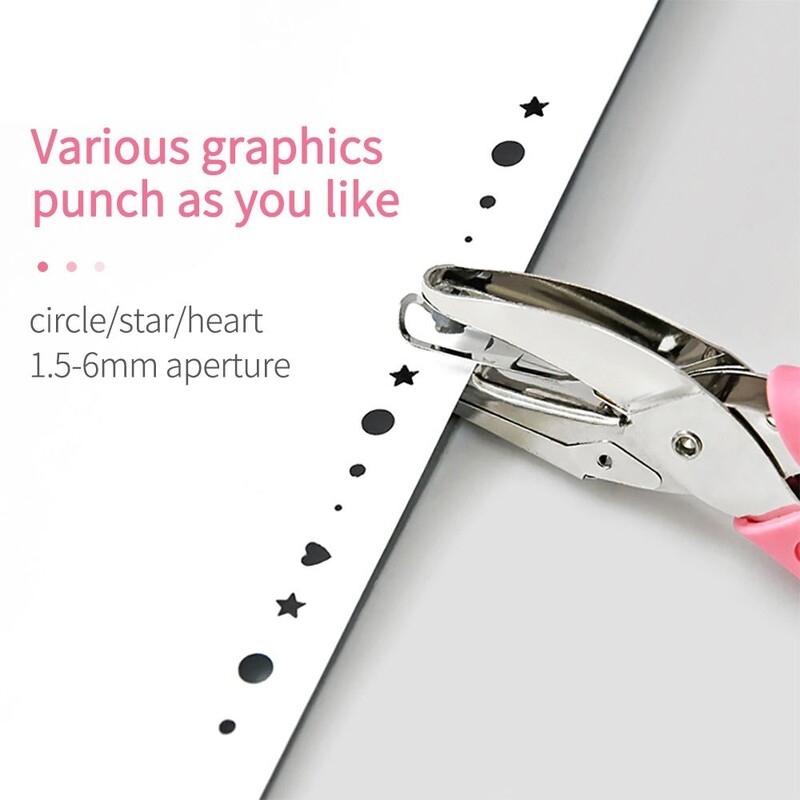 Nou dispozitiv de gofrare inimă/rotundă/pentagramă/triunghi/pătrat metal cu o singură gaură instrument de perforare pentru albume de albume