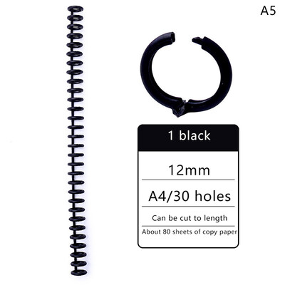 30 auku 12 mm 30 auguga lahtiste lehtedega plastikust sidumisrõngas vedruspiraalrõngad lapsele A4 paberist märkmiku kirjatarbed kontoritarbed